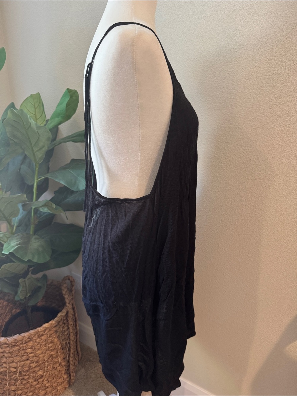 Roxy Black Strappy Swim Coverup Tank - Picture 8 of 8
